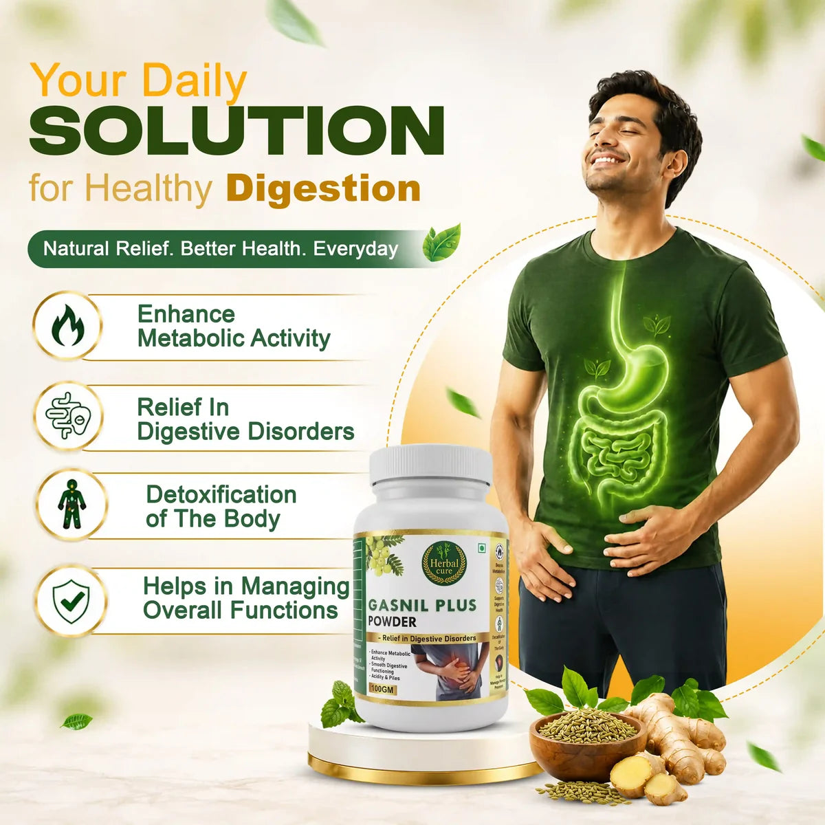 Herbal Gasnil Plus Powder For Digestive Health & Gas Relief 🌿 100% Herbal Product 🔥 Gas & Acidity Relief ⚡ Supports Smooth Digestion 🍃 Helps Reduce Bloating 🛡️ Constipation Support